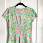 Lilly Pulitzer  Britton Flamingo Paisley Print Shirt Dress Pima Cotton Tropical S Photo 12