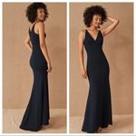 BHLDN  Jones V Neck Crepe Anthropologie Green Maxi Dress Photo 1