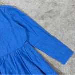 J. Crew Factory Women’s Eyelet Mini Shirt Dress Longsleeve Collared in Blue 14 Photo 8