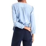 J.Crew chambray surplice wrap with silver stars and adjustable bottom S Tall Photo 1