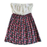 AUW  Women's Size Medium Strapless Floral Print Lace Short Dress Photo 0