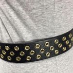 Animal Print Reversible Belt, Black, Gold Toned Black Photo 3