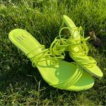 Jennifer Lopez JLO Lime Neon Green strappy heels Sandal shoe sz 8.5 Dronning Photo 6