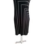 White House | Black Market WHBM Black White Geometric Everyday Cotton Blend Dress Photo 1