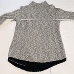 L.L.Bean Marled Gray Black Mock Neck Linen Blend Ragg Pullover Sweater SMALL Photo 4