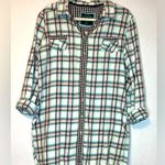 P.J. Salvage, Plaid Pajama Dress, Women’s Size XL Blue Photo 0