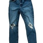 Good American  Good Legs Ripped High Waist Crop Skinny Jeans | Blue 836 | 8/29 Photo 0