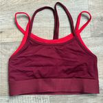 Fabletics  Double Layer Maroon and Red Sports Bra Photo 2