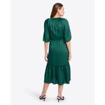 Draper James ‎ XL Martina Midi Dress Hammered Satin Emerald Green Photo 12