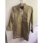 Banana Republic NWT  Shirt Dress‎ Ruffle Collar Button Down Casual Khaki Size S Photo 1