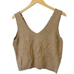 Tahari ‎ Tan Beige Wool Blend Sleeveless V-Neck Cropped Tank Size Medium Photo 1