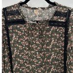 Dolan Anthropologie Lorien Lace Peasant Floral Print Long Sleeve Blouse Top Med Green Photo 3
