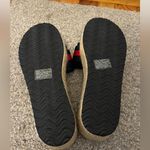 Venus Women’s Navy & Red Stripe Floral Detail Slide Platform Espadrille Sandals Photo 2