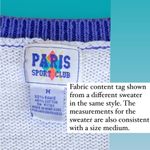 Vintage Collegiate Varsity Sweater Paris Sport Club Women's Size Medium Tennis White Photo 8