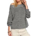 Free People Alana Sweater Womens Large Off Shoulder Slouchy Linen Cotton Boho Photo 12