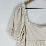 Sophie Rue Cream Lightweight Textured Puff Sleeve Peasant Mini Dress Size L Photo 1