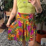 Oscar de la Renta Vintage  tropical asymmetrical mesh cover up sheer floral Photo 5