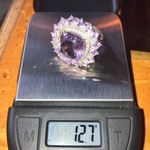 Natural Rose de France Amethyst Sterling Silver Cocktail Ring Size 9 Photo 9