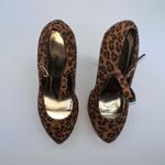 Herstyle Jaslene Leopard Platform Mary‎ Jane Stiletto Shoes Brown Size 7 Photo 5