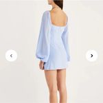 Revolve NWT Rumer The Camille Mini Dress Low Back Gathered Chest Front Cutout XS Blue Photo 4