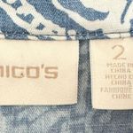 Chico's  Jacket Womens 2 Large Snap Buttons Pockets Floral Blue White Lyocell Photo 3