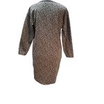 Adrienne Vittadini Vtg - Black & White Animal Print 3/4 Sleeve Sweater Dress S Photo 3