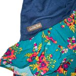 Matilda Jane Long Sleeve Mix Media Floral Twist Back Teal Sweater Top MEDIUM Photo 3