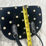 Kate Spade New York Small Women's Black Velvet Pearl-Embellished Top Handle Bag Photo 12