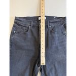 Loft  Cropped Jeans Womens 29" Black Raw Hem Flare High Rise Stretch Punk Grunge Photo 6