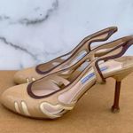 Prada women’s patent leather cutout slingback pumps size 35.5 US 5.5 Photo 5