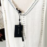 Massimo Dutti  Sleeveless Embroidered Linen Maxi Dress Cream Size M-L NWT Photo 9