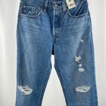 Levi's NWT 501 High Rise Distressed‎ Straight Jean in Athens Crown Size 32 x 30 Photo 4