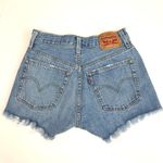 Levi's 501 Button Fly Cut Off Shorts Distressed Denim Photo 4