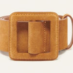 Ba&sh Betty Suede Square Buckle Belt in Brown Size 85 (29in) Photo 0