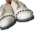 G/FORE Stud Cap Toe Golf Shoes Women's Size 9 White Leather Spiked Narrow Sole Photo 7