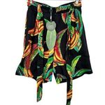 Farm Rio  Preta Tropical Banana Floral Linen High-Waisted Shorts Size XS NWT Photo 0