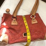 Liz Claiborne Y2K  Red Orange tan vintage shoulder hand bag purse. Photo 5