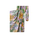 HYFVE  Pink Green Tropical Long‎ Sleeve Attached Romper Maxi Dress  Size S Photo 4