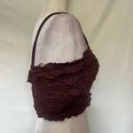 Urban Outfitters  Ruch Button Crop Tank Womens Top Sz Med Chocolate Boho Layer Photo 6