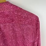 Lands' End  Pink Paisley Button Down Shirt Size 18W Preppy Feminine Office Casual Photo 1