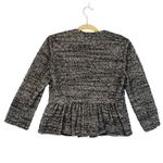 Rebecca Taylor  Tweed Peplum Zip Front Jacket Sleek Textured Luxury Womens Size 4 Photo 4