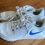 Nike  White Volleyball Sneakers with Blue Accents size W9 Photo 0