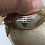 Isaac Mizrahi  Isbelle Gold and Tan High Heel Sandals Size 9.5 Photo 10