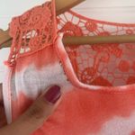 Rue 21  White Coral Striped Tie Dye Lace Tank Top Size M Photo 3