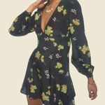 Realisation Par the Kate mini black floral silk Dress long sleeve L Photo 0