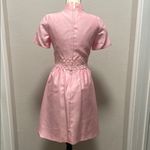 1960s Bubblegum Pink Daisy Floral Embroidered Mod Dress & Jacket Two Piece Set Size 6 Photo 8