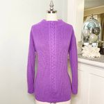 Talbots  Wool Cable Knit Mock Neck Sweater Purple Orchid Medium Photo 1