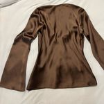 ZARA  Brown front tie shirt Photo 1