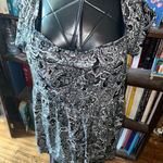 Torrid  black & white Parisian floral paisley 3x babydoll top Photo 0