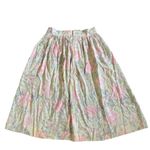 The Villager Petite Floral Pleated Midi Skirt Size 12 Vintage Pink Photo 1
